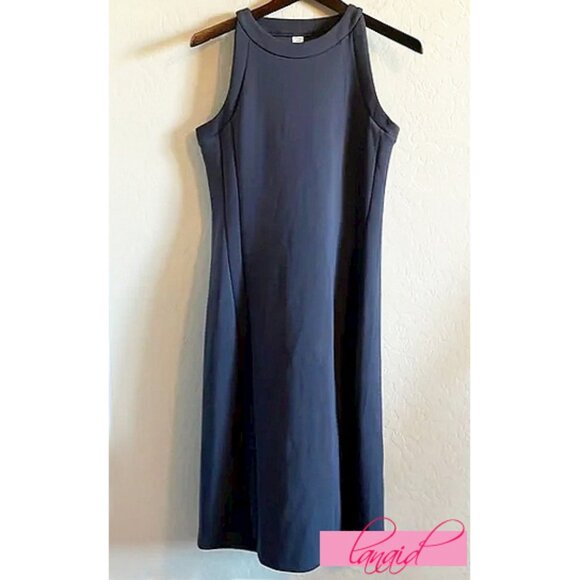 Spanx AirEssentials Tank Midi Dress Dark Storm Blue Sleeveless Soft Traveling S - Picture 9 of 12